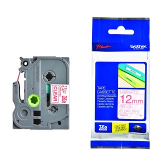 Brother Beschriftungsband TZE-132 Rot auf Transparent